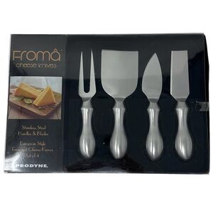 Stainless Steel European Style Gourmet Cheese Knives Set of 4 NEW